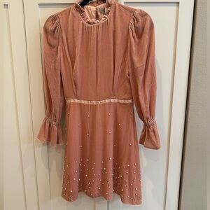 Donna Mizani velvet and pearl dress size xs